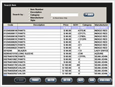 Inventory Search Screen
